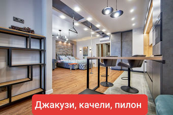 Спальня гостиная с барной стойкой